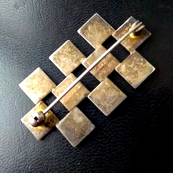 c1960s David Anderson - Norway Sterling Silver Modernist Brooch Pin VINTAGE - Picture 7 of 16